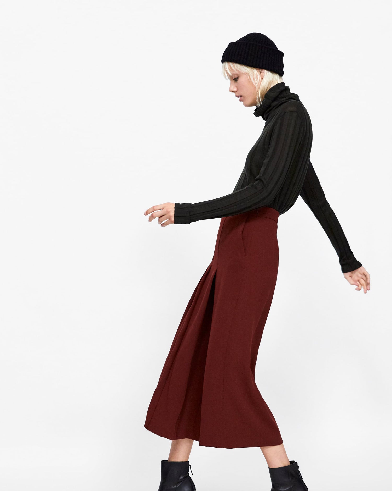 Double-breasted faux fur coat