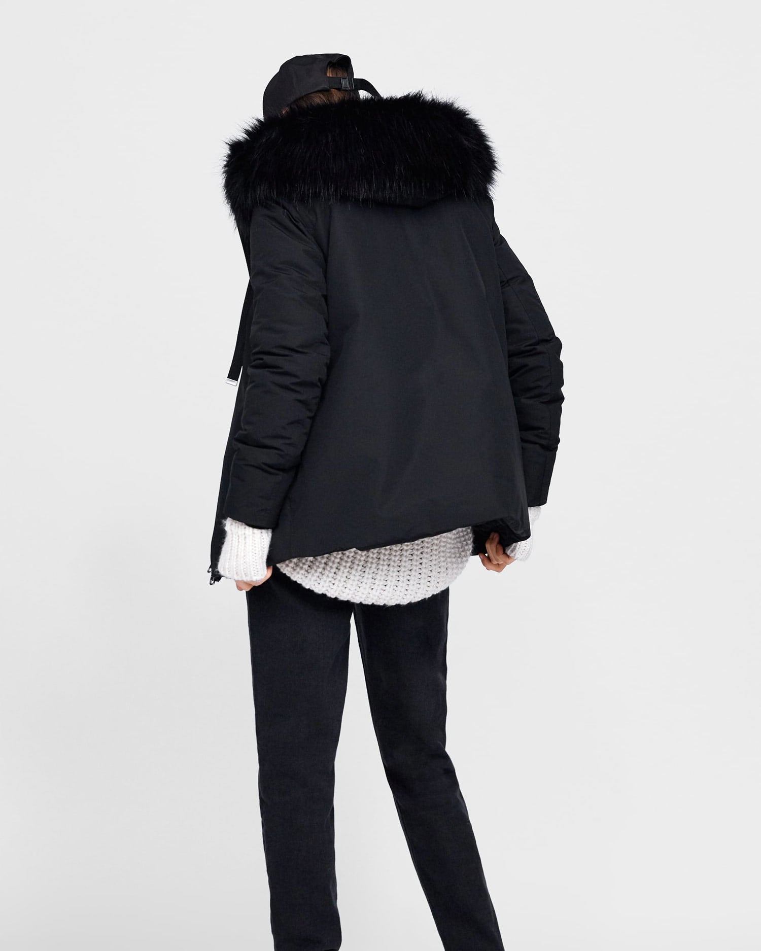 Quilted parka with hood