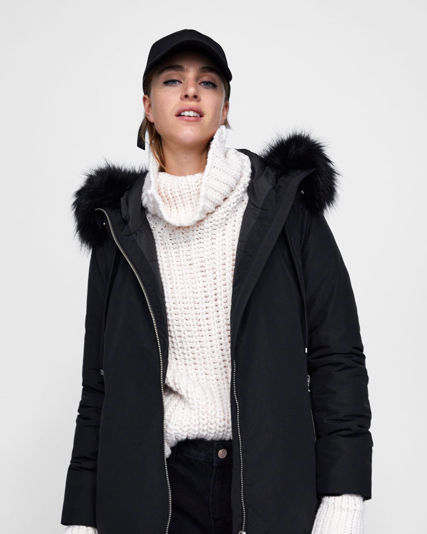 Quilted parka with hood