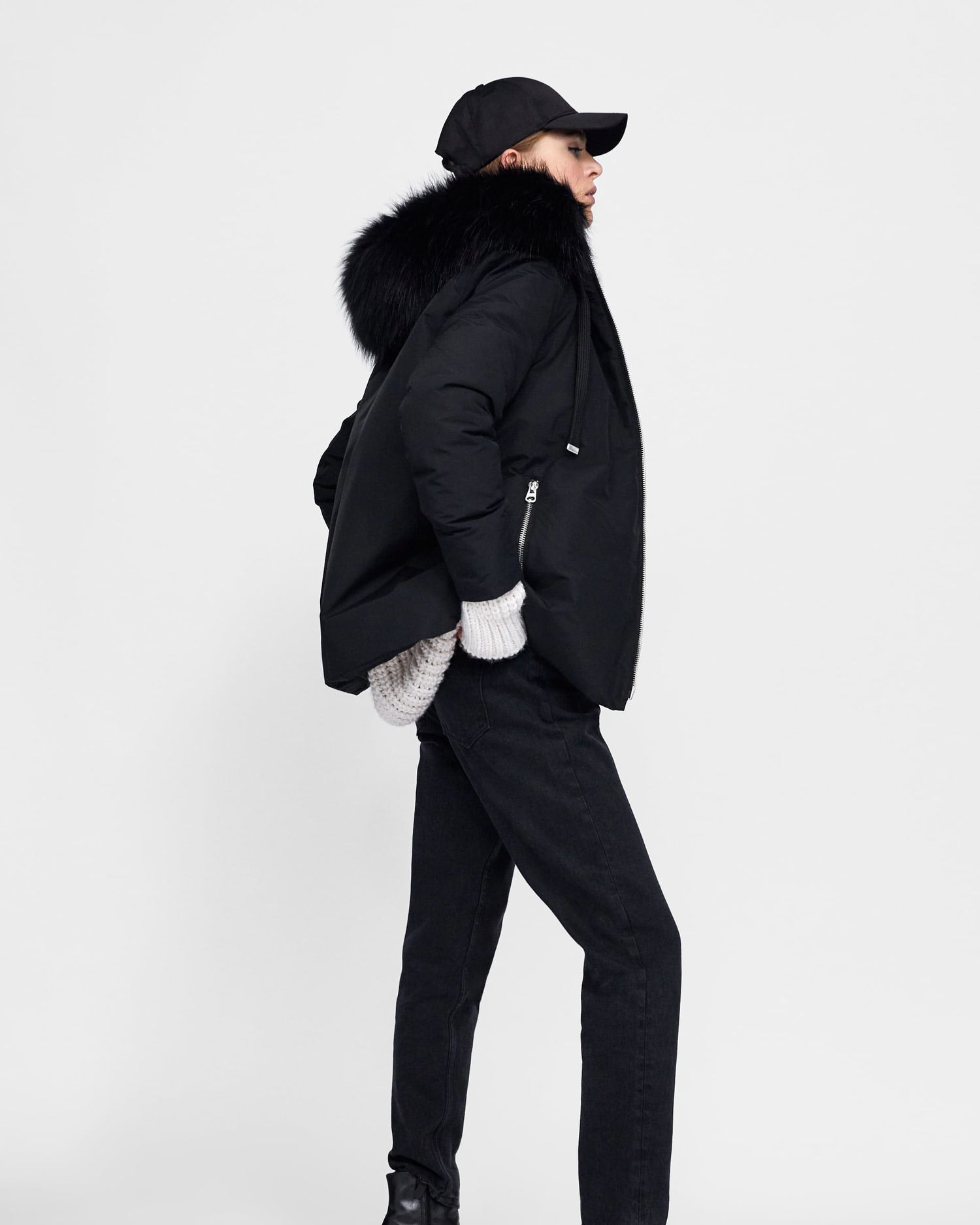 Quilted parka with hood