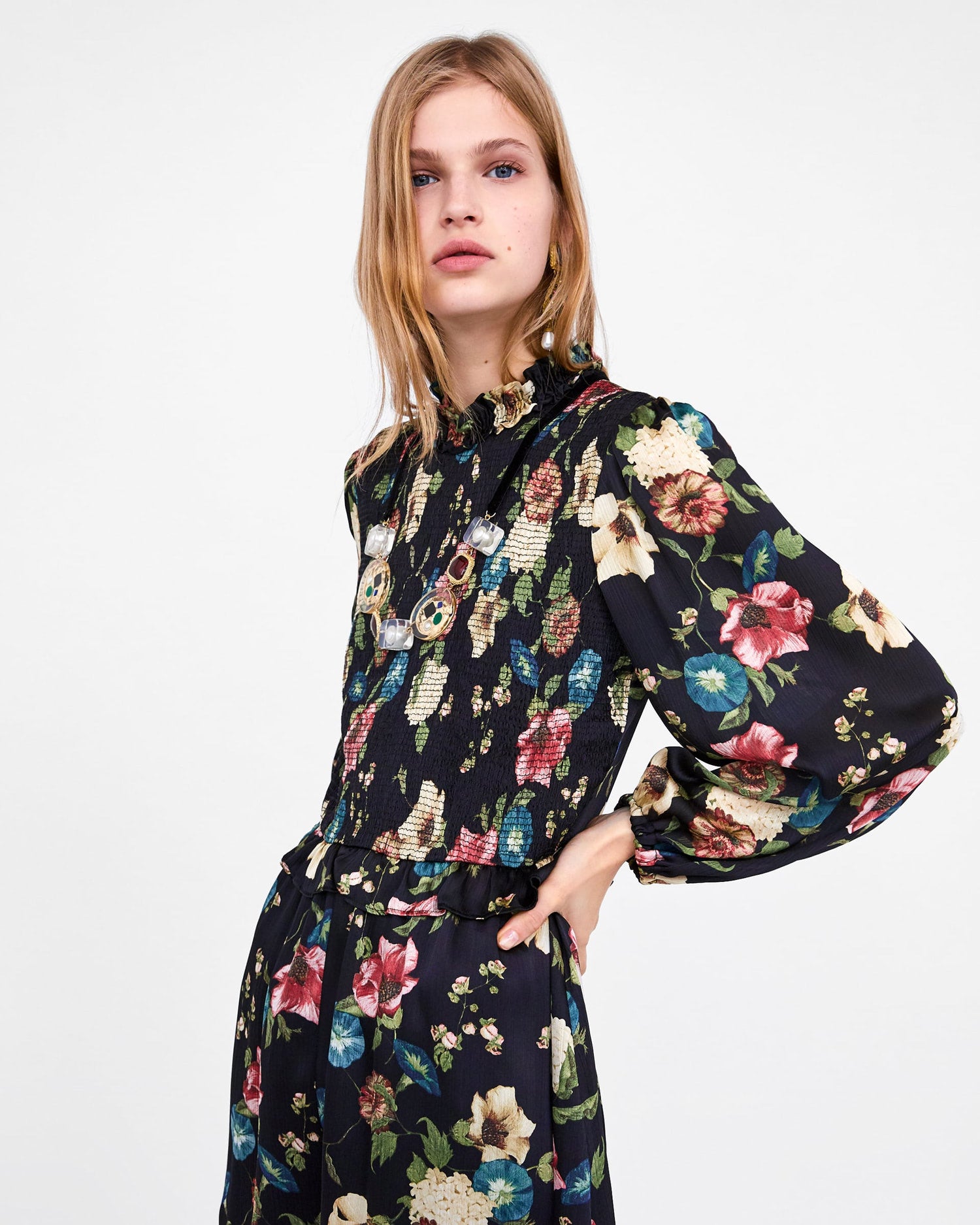 Contrast faux fur jacket